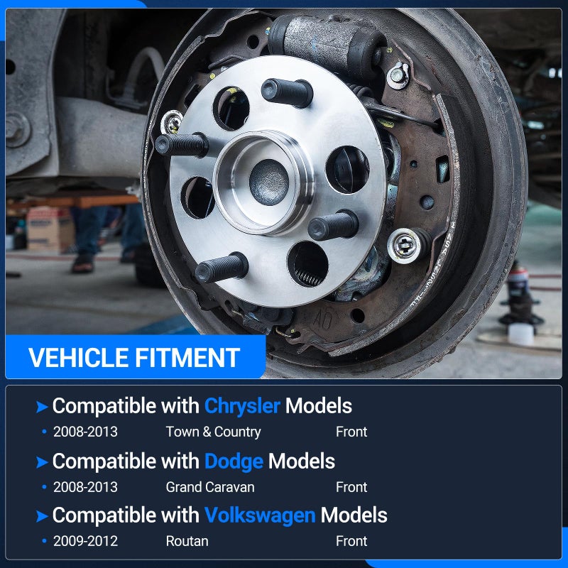 Autoround 515136 Front Wheel Bearing and Hub Assembly Fit for Chrysler Town Country 2008-2013, Dodge Grand Caravan 2008-2013, VW Routan 2009-2012 - Image 2